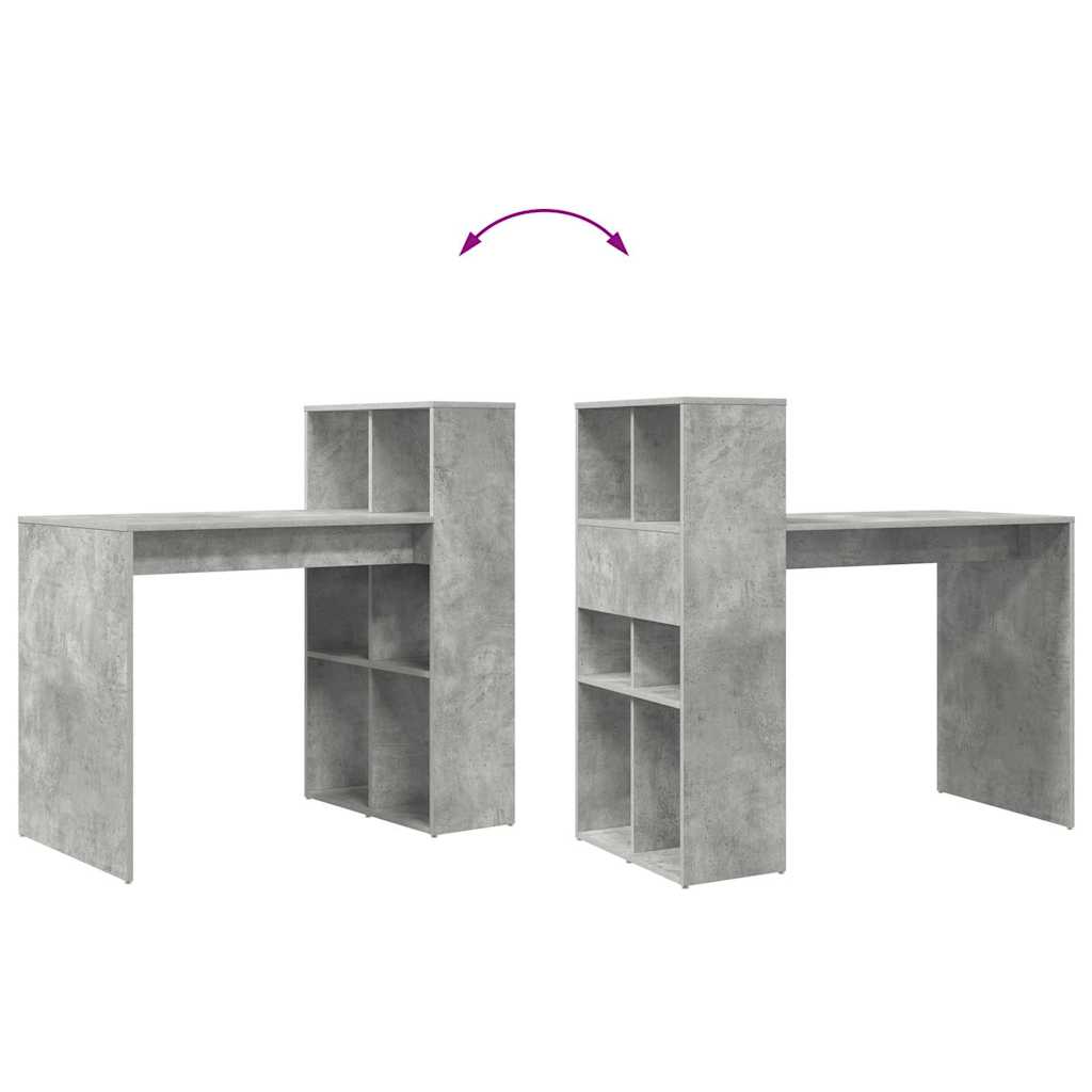 Bureau met plank Beton Grijs 108 x 55 x 103.5 cm Bewerkt hout is nu te koop bij PeponiXL, paradijselijk wonen!