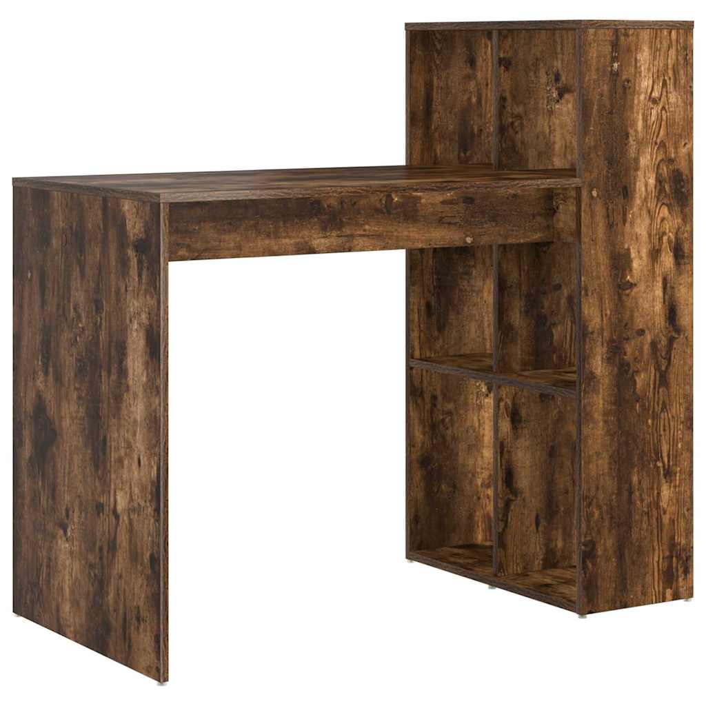 Bureau met plank Gerookt eiken 108 x 55 x 103.5 cm Bewerkt hout is nu te koop bij PeponiXL, paradijselijk wonen!