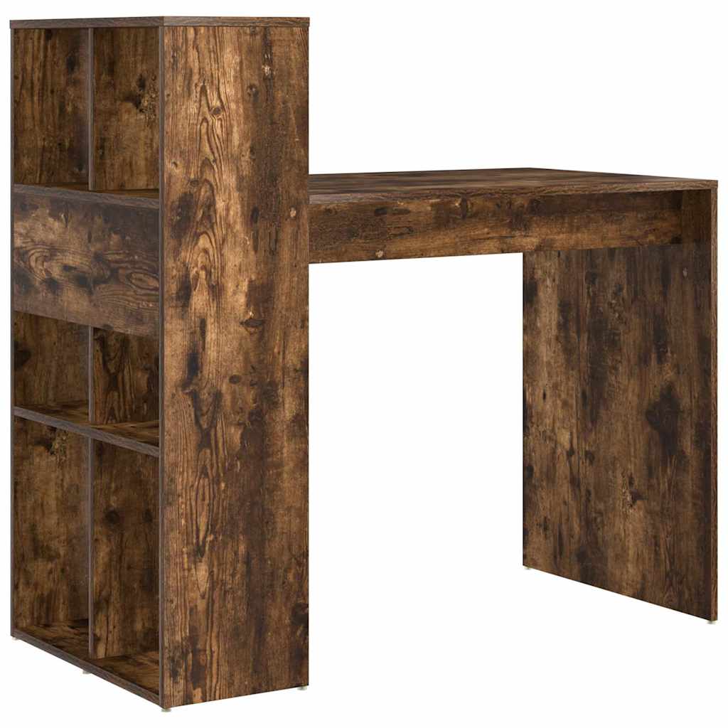 Bureau met plank Gerookt eiken 108 x 55 x 103.5 cm Bewerkt hout is nu te koop bij PeponiXL, paradijselijk wonen!