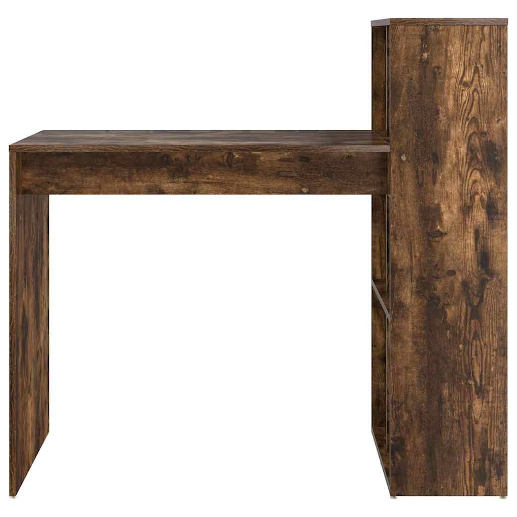 Bureau met plank Gerookt eiken 108 x 55 x 103.5 cm Bewerkt hout is nu te koop bij PeponiXL, paradijselijk wonen!