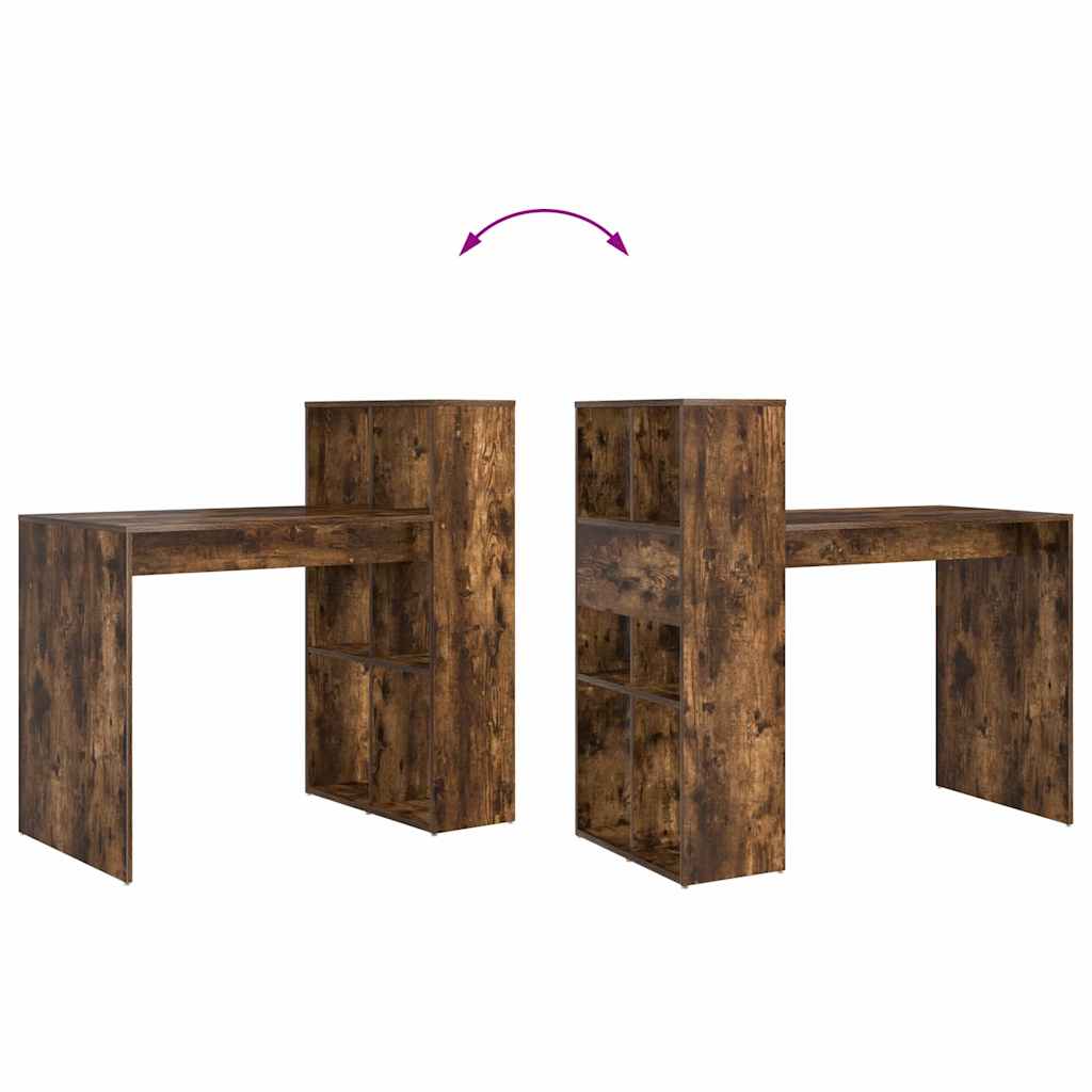 Bureau met plank Gerookt eiken 108 x 55 x 103.5 cm Bewerkt hout is nu te koop bij PeponiXL, paradijselijk wonen!