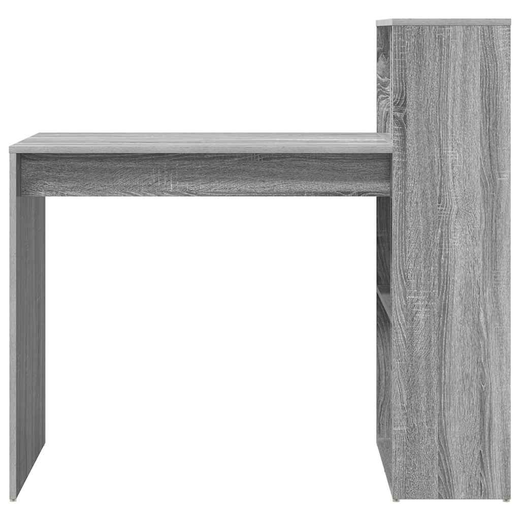 Bureau met plank Grijs Sonoma 108 x 55 x 103.5 cm Bewerkt hout is nu te koop bij PeponiXL, paradijselijk wonen!