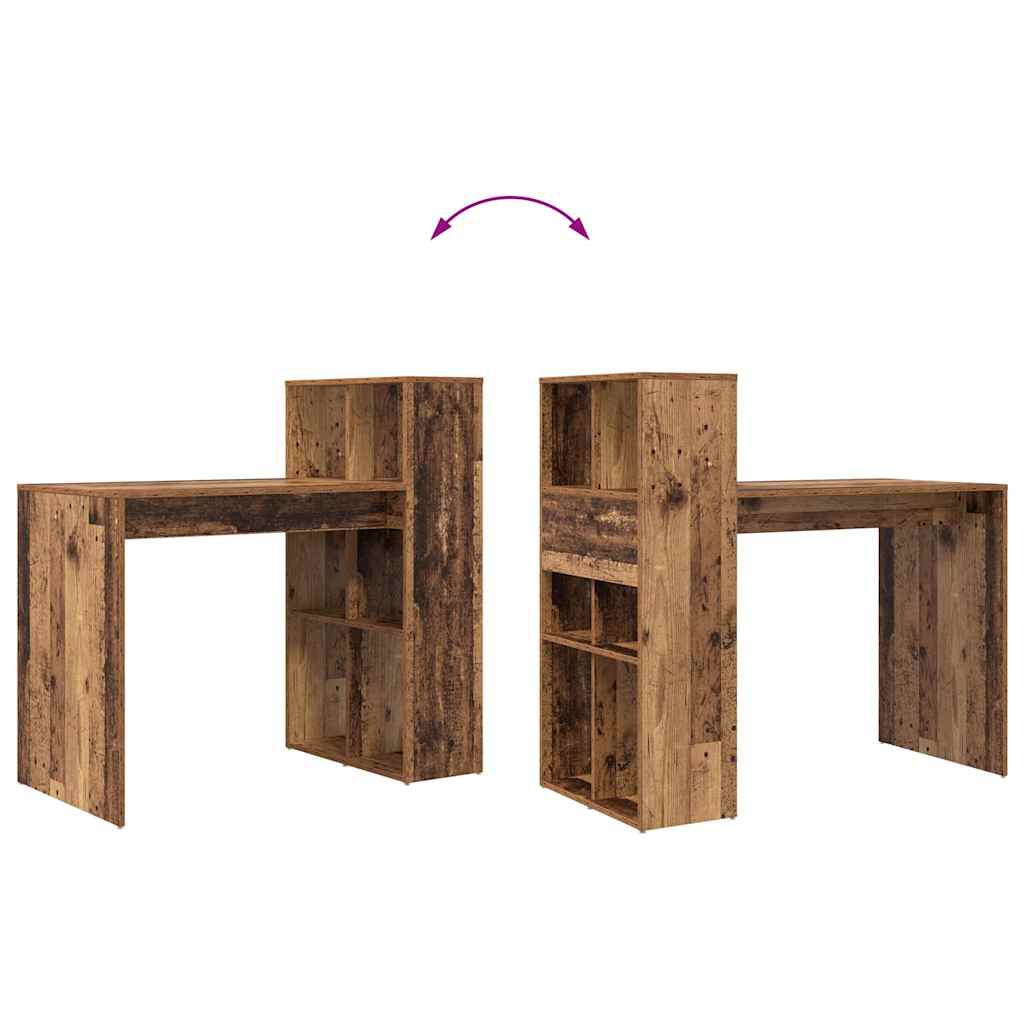 Bureau met plank Oud Hout 108 x 55 x 103.5 cm Bewerkt hout is nu te koop bij PeponiXL, paradijselijk wonen!