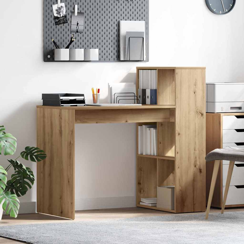 Bureau met plank Artisan Eiken 108 x 55 x 103.5 cm Bewerkt hout is nu te koop bij PeponiXL, paradijselijk wonen!