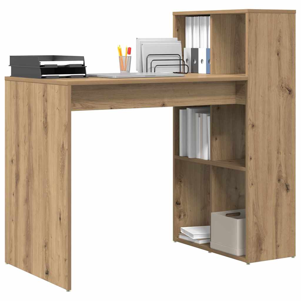 Bureau met plank Artisan Eiken 108 x 55 x 103.5 cm Bewerkt hout is nu te koop bij PeponiXL, paradijselijk wonen!