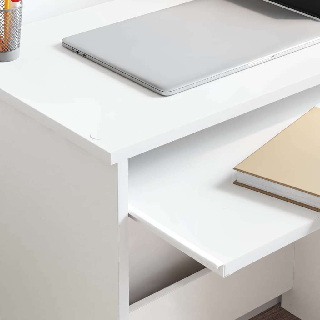 Bureau met lade met plank Wit 106 x 41 x 88.5 cm Bewerkt hout is nu te koop bij PeponiXL, paradijselijk wonen!