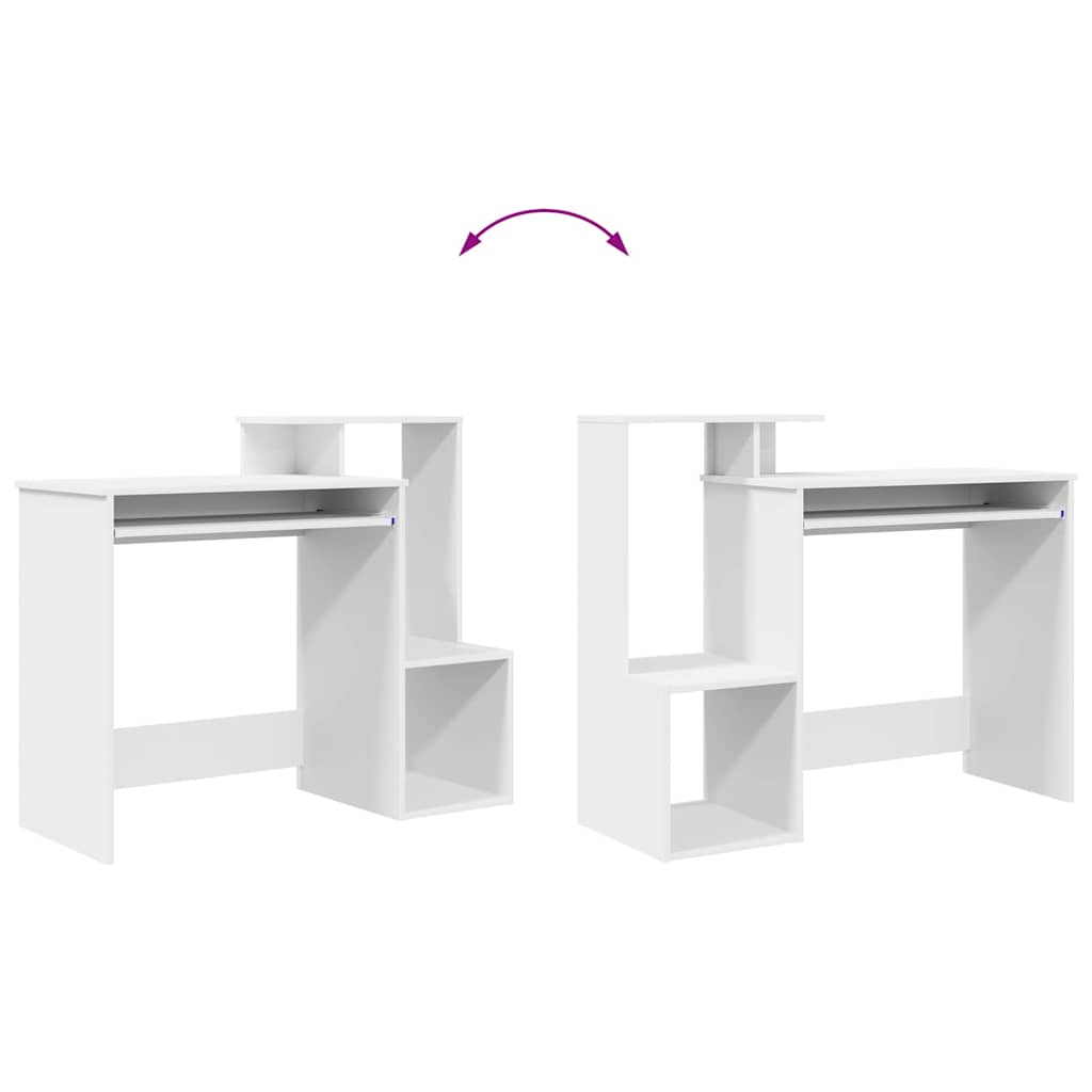 Bureau met lade met plank Wit 106 x 41 x 88.5 cm Bewerkt hout is nu te koop bij PeponiXL, paradijselijk wonen!