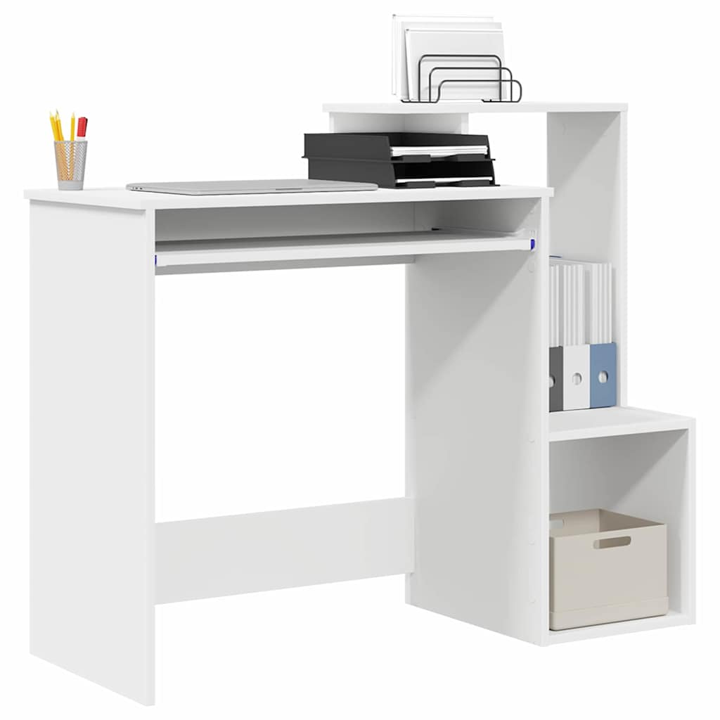 Bureau met lade met plank Wit 106 x 41 x 88.5 cm Bewerkt hout is nu te koop bij PeponiXL, paradijselijk wonen!
