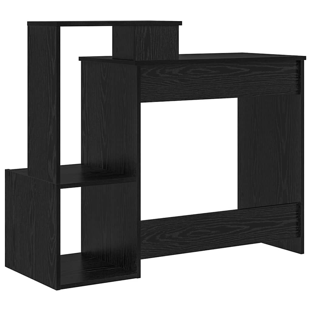 Bureau met lade Zwart Eiken 106 x 41 x 88.5 cm Bewerkt hout is nu te koop bij PeponiXL, paradijselijk wonen!
