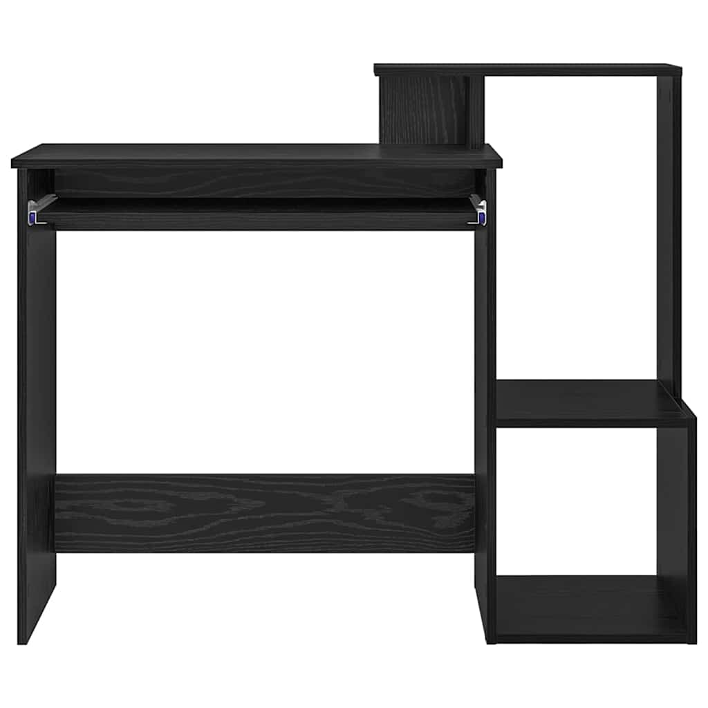 Bureau met lade Zwart Eiken 106 x 41 x 88.5 cm Bewerkt hout is nu te koop bij PeponiXL, paradijselijk wonen!