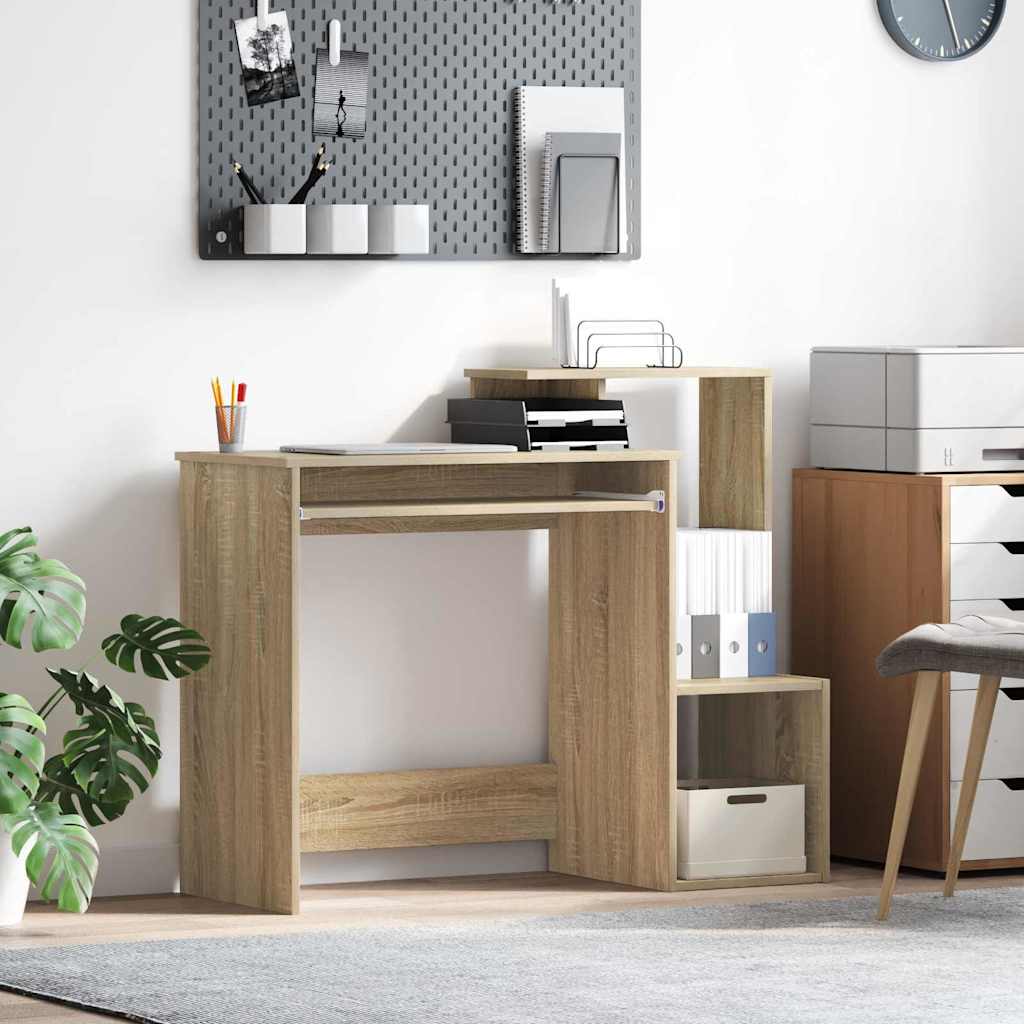 Bureau met lade Sonoma Eiken 106 x 41 x 88.5 cm Bewerkt hout is nu te koop bij PeponiXL, paradijselijk wonen!