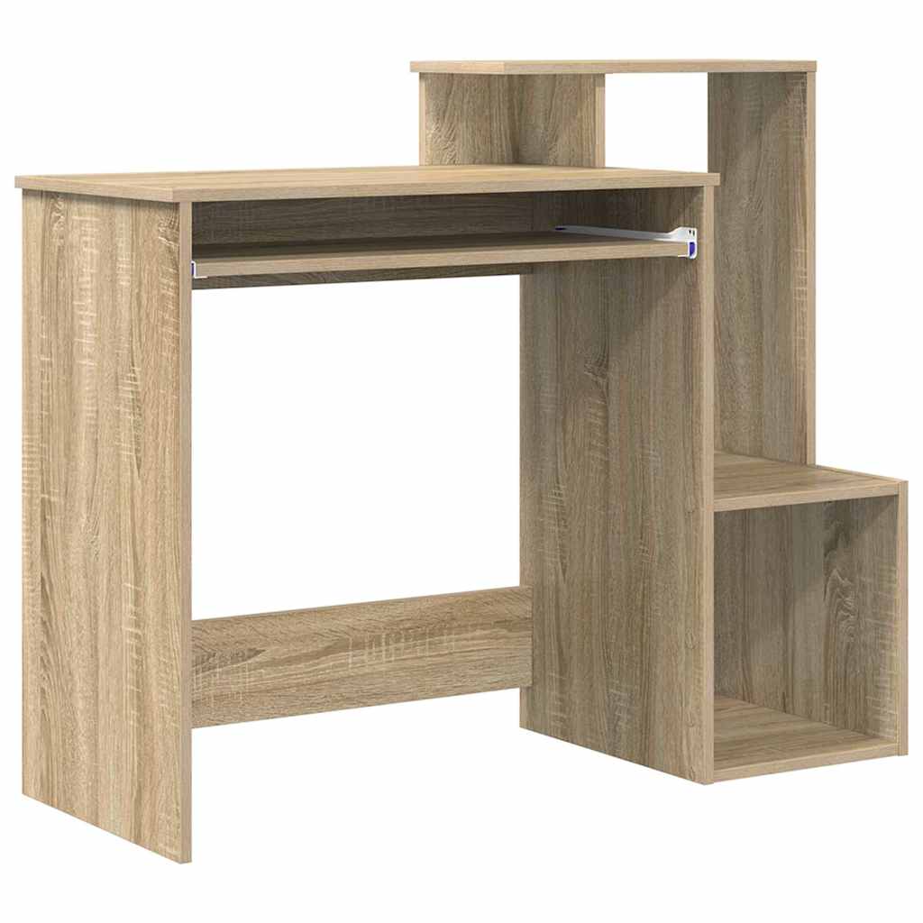Bureau met lade Sonoma Eiken 106 x 41 x 88.5 cm Bewerkt hout is nu te koop bij PeponiXL, paradijselijk wonen!
