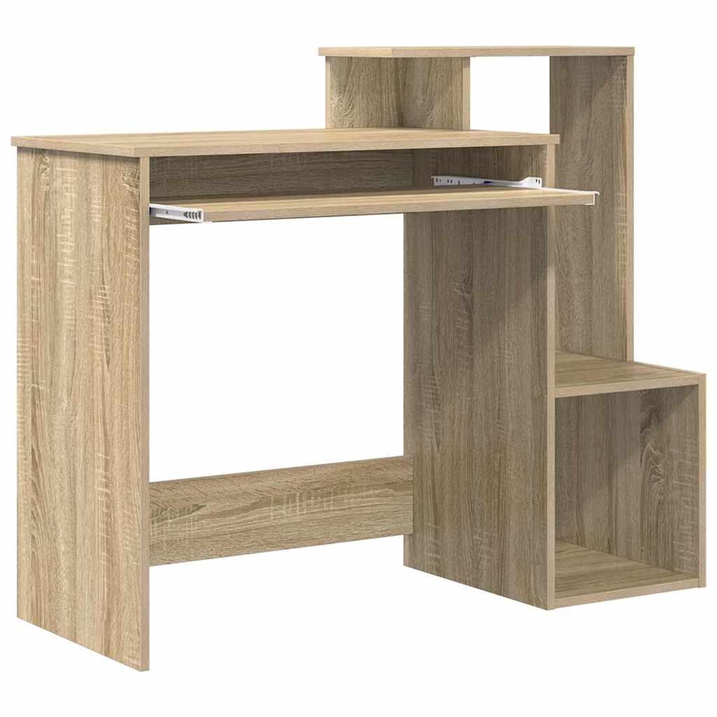 Bureau met lade Sonoma Eiken 106 x 41 x 88.5 cm Bewerkt hout is nu te koop bij PeponiXL, paradijselijk wonen!