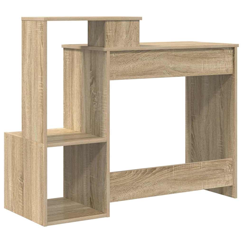 Bureau met lade Sonoma Eiken 106 x 41 x 88.5 cm Bewerkt hout is nu te koop bij PeponiXL, paradijselijk wonen!