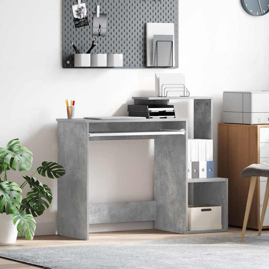 Bureau met lade Beton Grijs 106 x 41 x 88.5 cm Bewerkt hout is nu te koop bij PeponiXL, paradijselijk wonen!