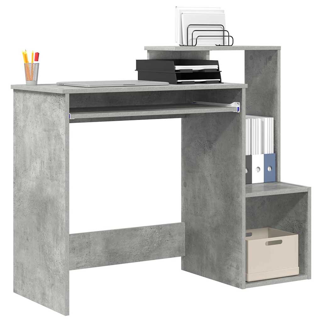 Bureau met lade Beton Grijs 106 x 41 x 88.5 cm Bewerkt hout is nu te koop bij PeponiXL, paradijselijk wonen!