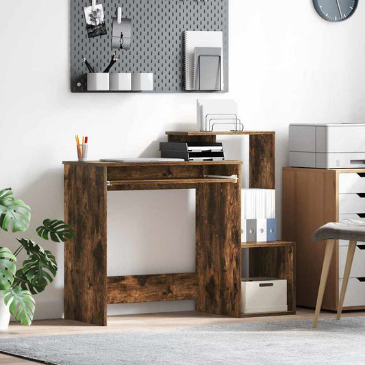 Bureau met lade Gerookt eiken 106 x 41 x 88.5 cm Bewerkt hout is nu te koop bij PeponiXL, paradijselijk wonen!