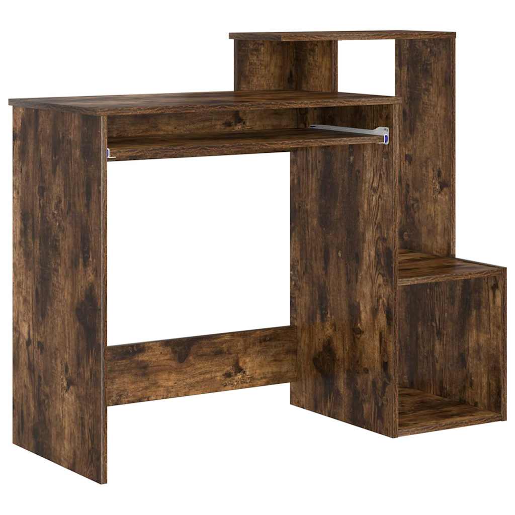 Bureau met lade Gerookt eiken 106 x 41 x 88.5 cm Bewerkt hout is nu te koop bij PeponiXL, paradijselijk wonen!