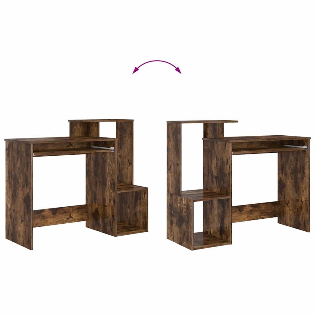 Bureau met lade Gerookt eiken 106 x 41 x 88.5 cm Bewerkt hout is nu te koop bij PeponiXL, paradijselijk wonen!