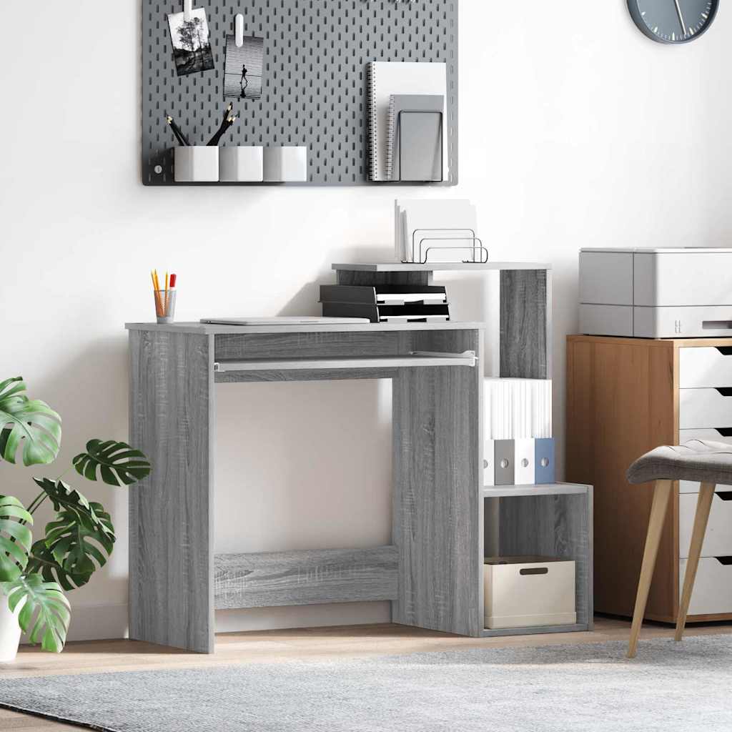 Bureau met lade Grijs Sonoma 106 x 41 x 88.5 cm Bewerkt hout is nu te koop bij PeponiXL, paradijselijk wonen!