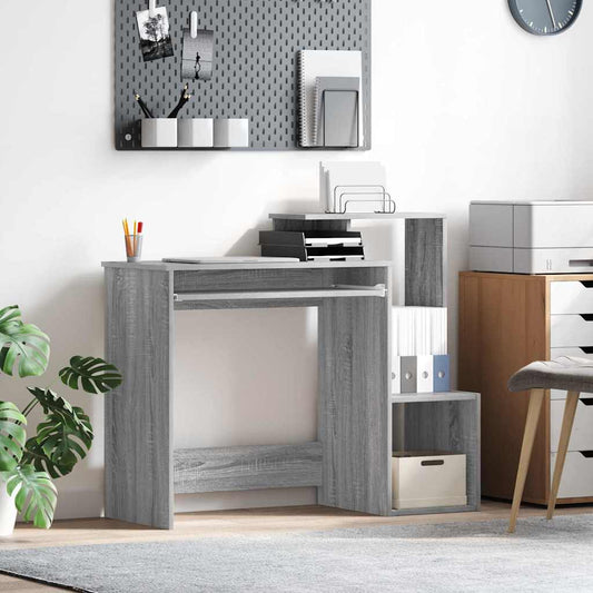 Bureau met lade Grijs Sonoma 106 x 41 x 88.5 cm Bewerkt hout is nu te koop bij PeponiXL, paradijselijk wonen!
