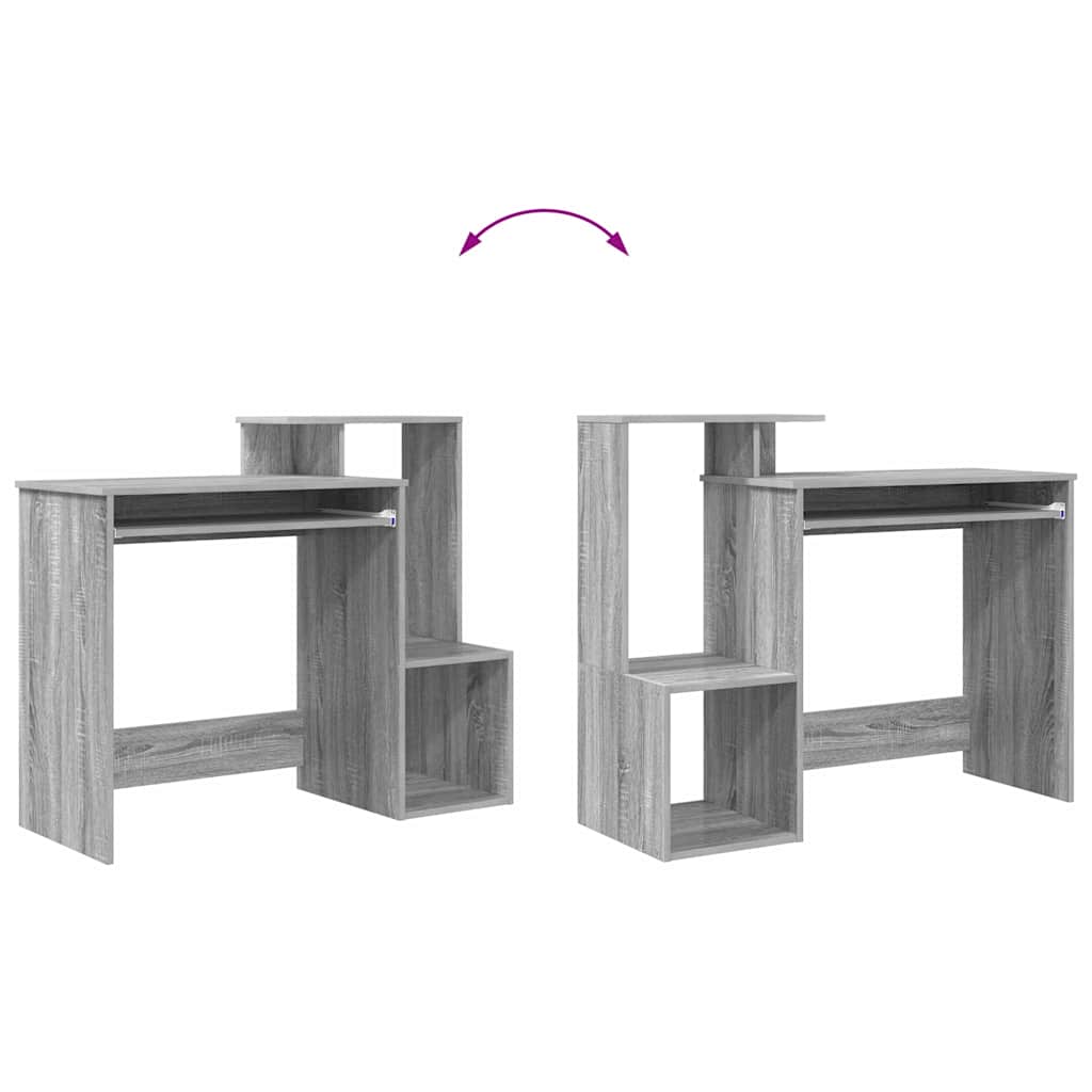 Bureau met lade Grijs Sonoma 106 x 41 x 88.5 cm Bewerkt hout is nu te koop bij PeponiXL, paradijselijk wonen!
