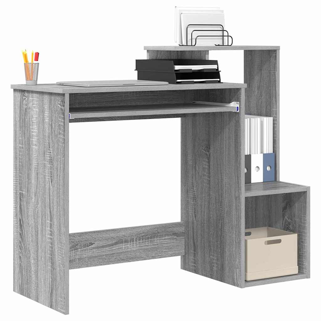 Bureau met lade Grijs Sonoma 106 x 41 x 88.5 cm Bewerkt hout is nu te koop bij PeponiXL, paradijselijk wonen!