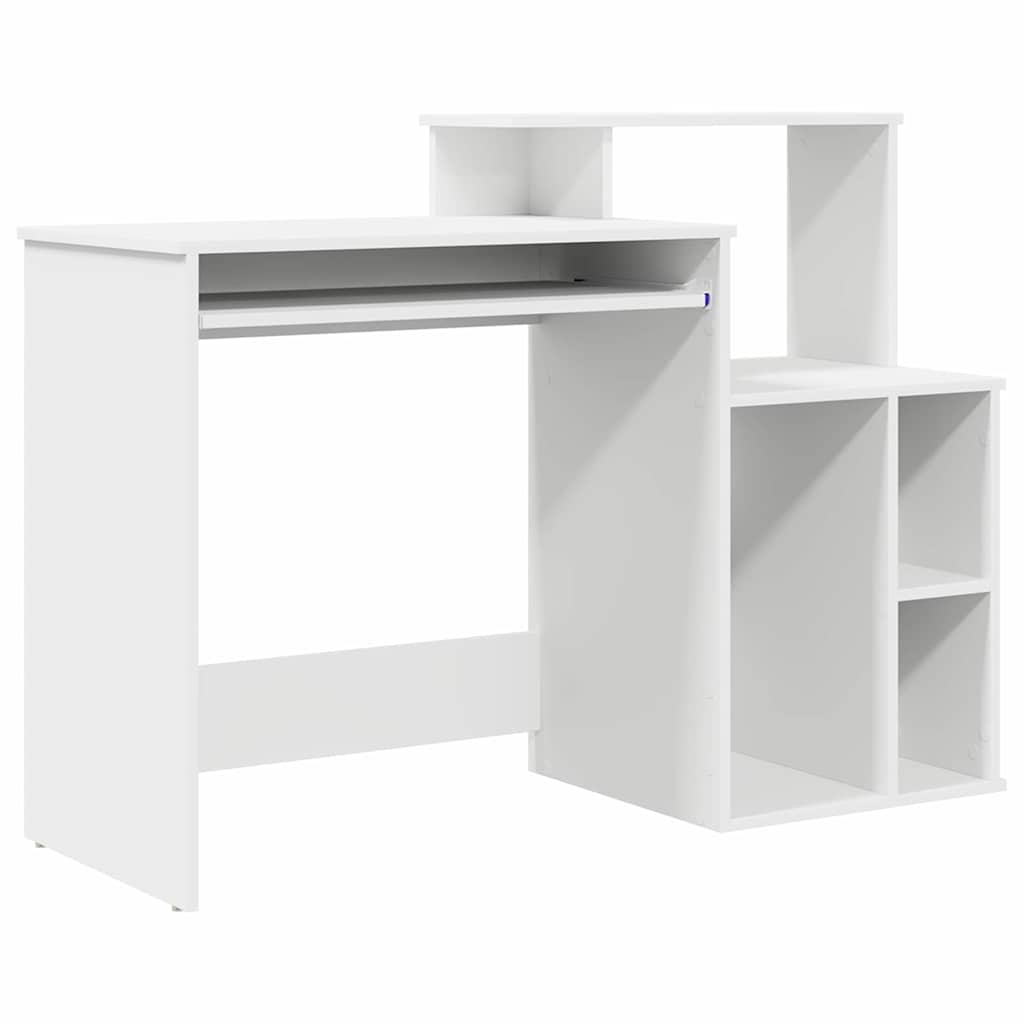 Bureau met lade met plank Wit 120,5 x 44 x 88,5 cm Bewerkt hout is nu te koop bij PeponiXL, paradijselijk wonen!