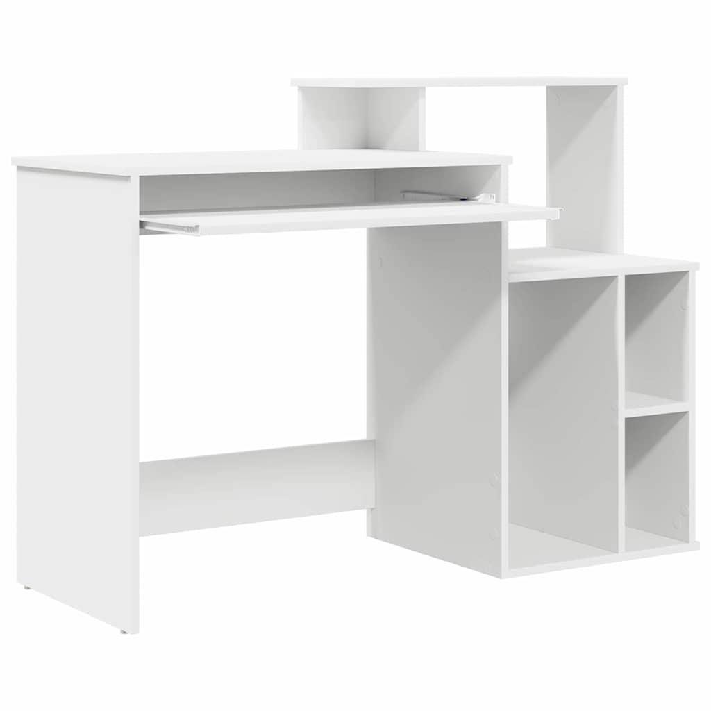 Bureau met lade met plank Wit 120,5 x 44 x 88,5 cm Bewerkt hout is nu te koop bij PeponiXL, paradijselijk wonen!