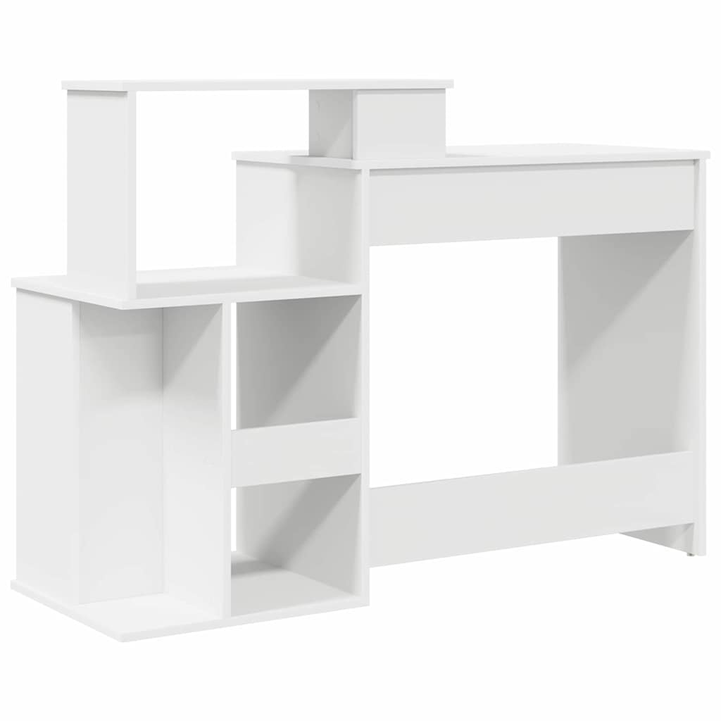 Bureau met lade met plank Wit 120,5 x 44 x 88,5 cm Bewerkt hout is nu te koop bij PeponiXL, paradijselijk wonen!