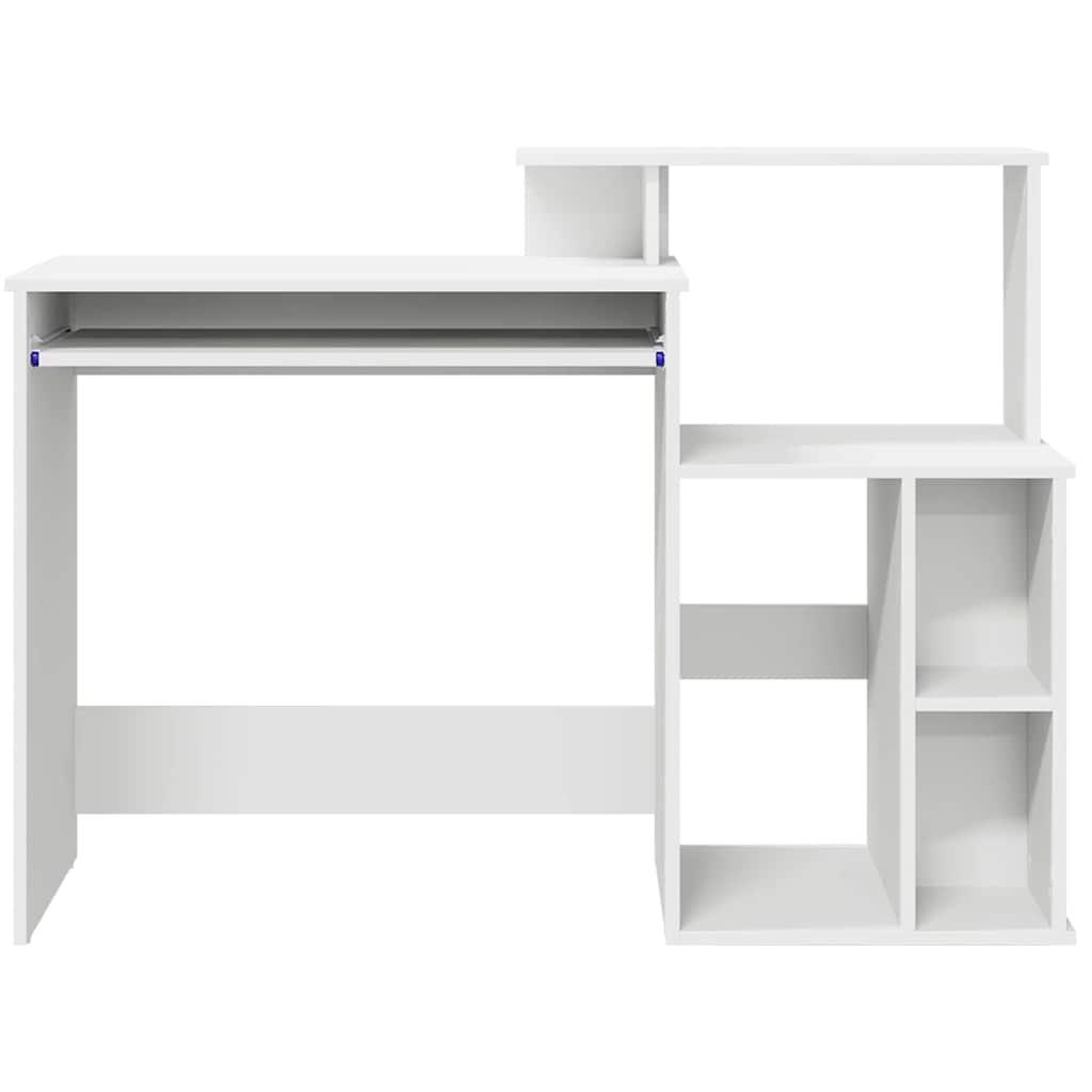 Bureau met lade met plank Wit 120,5 x 44 x 88,5 cm Bewerkt hout is nu te koop bij PeponiXL, paradijselijk wonen!