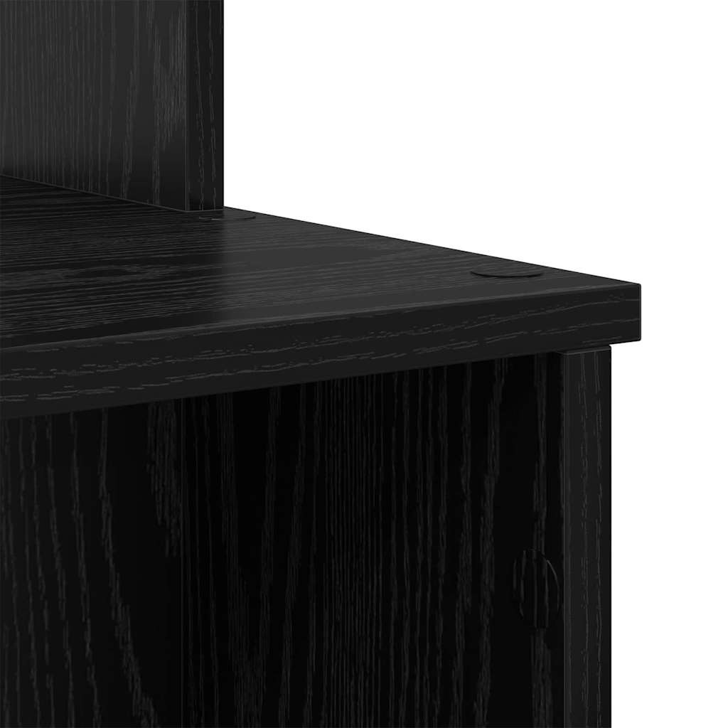 Bureau met lade Zwart Eiken 120,5 x 44 x 88,5 cm Bewerkt hout is nu te koop bij PeponiXL, paradijselijk wonen!