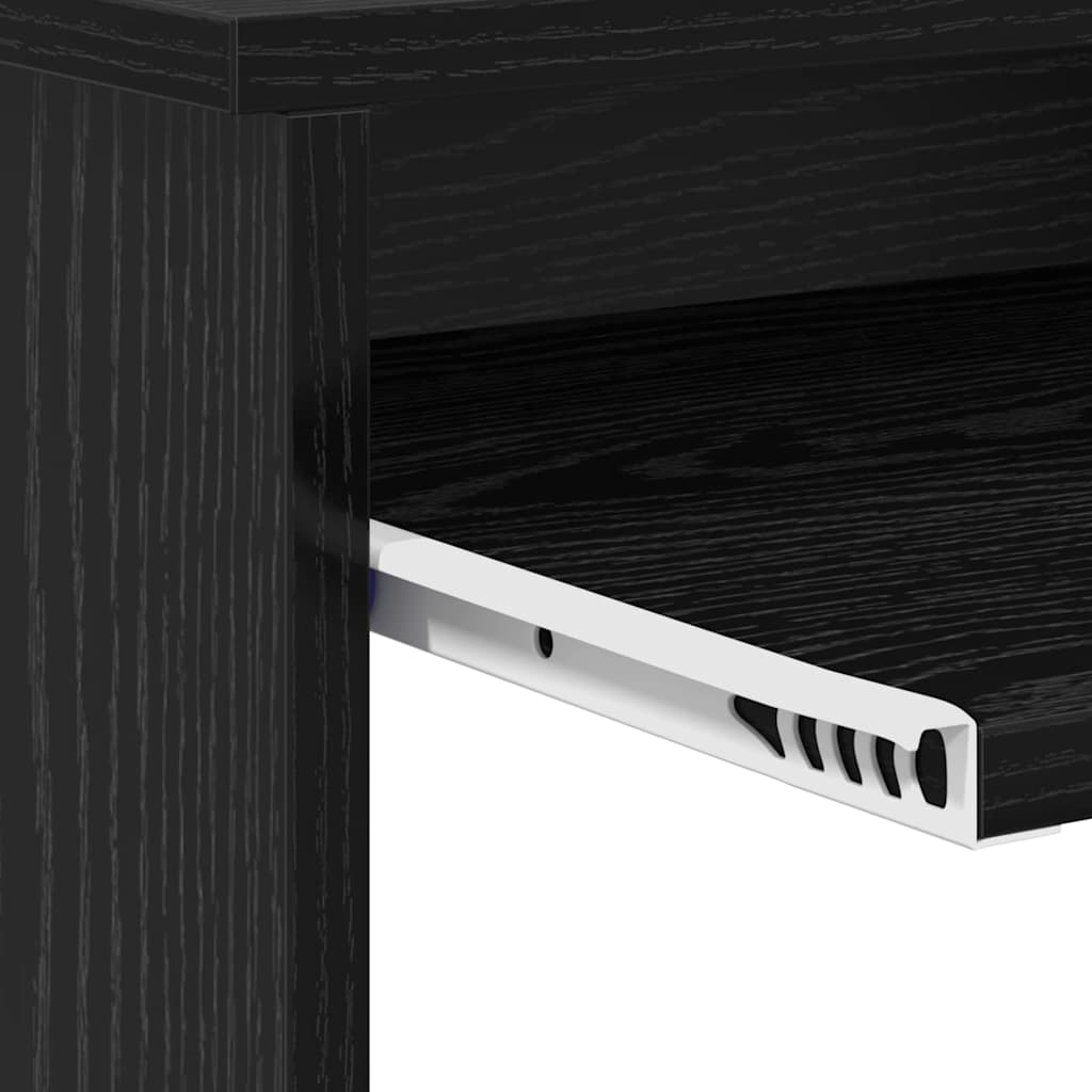 Bureau met lade Zwart Eiken 120,5 x 44 x 88,5 cm Bewerkt hout is nu te koop bij PeponiXL, paradijselijk wonen!