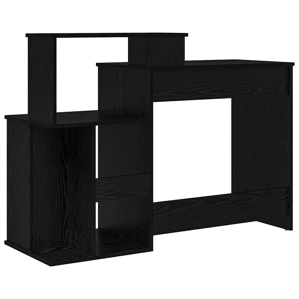 Bureau met lade Zwart Eiken 120,5 x 44 x 88,5 cm Bewerkt hout is nu te koop bij PeponiXL, paradijselijk wonen!