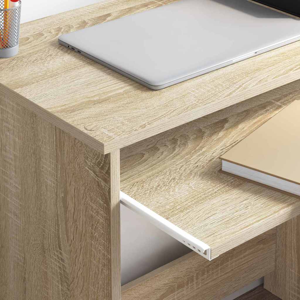 Bureau met lade Sonoma Eiken 120,5 x 44 x 88,5 cm Bewerkt hout is nu te koop bij PeponiXL, paradijselijk wonen!