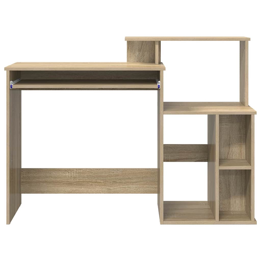 Bureau met lade Sonoma Eiken 120,5 x 44 x 88,5 cm Bewerkt hout is nu te koop bij PeponiXL, paradijselijk wonen!