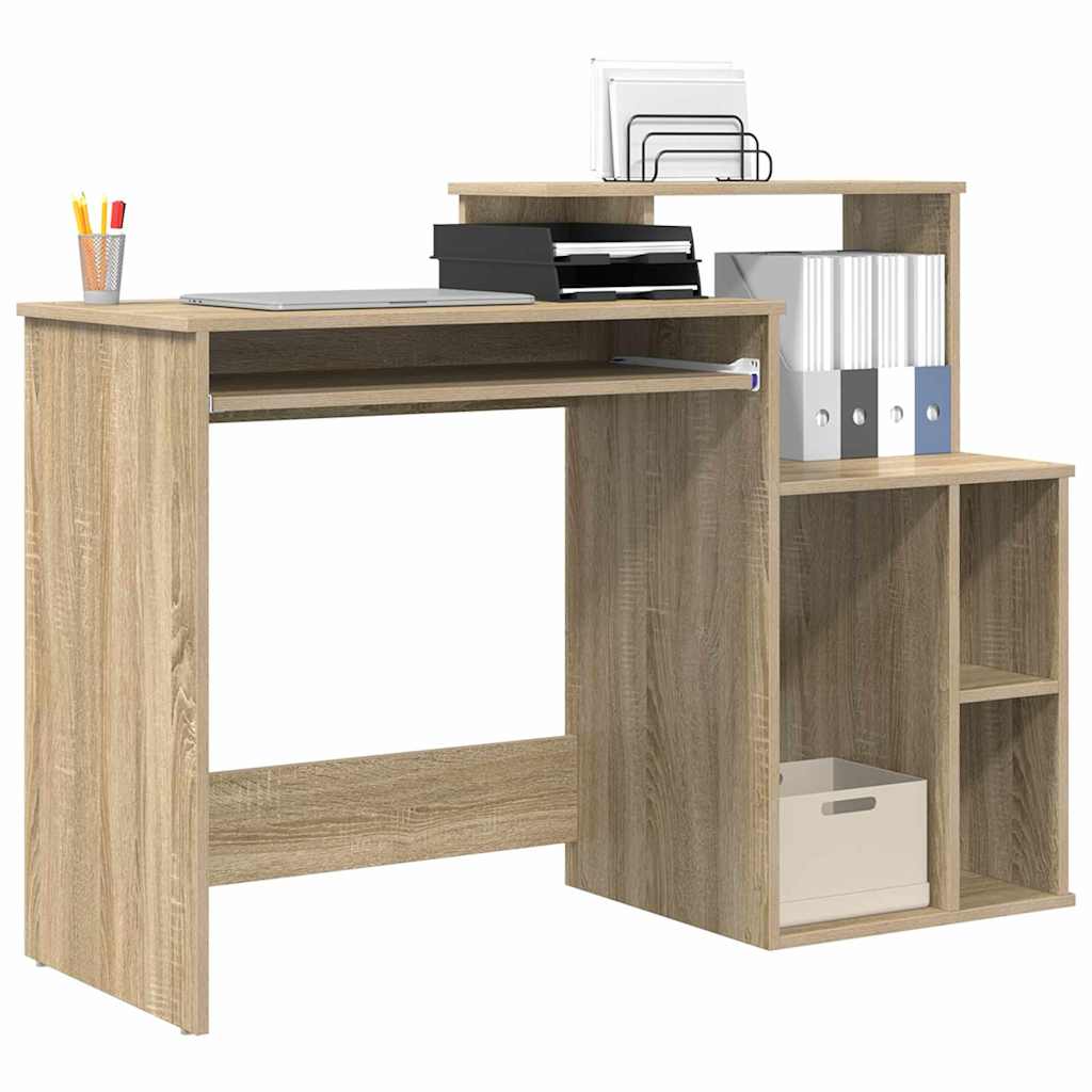 Bureau met lade Sonoma Eiken 120,5 x 44 x 88,5 cm Bewerkt hout is nu te koop bij PeponiXL, paradijselijk wonen!