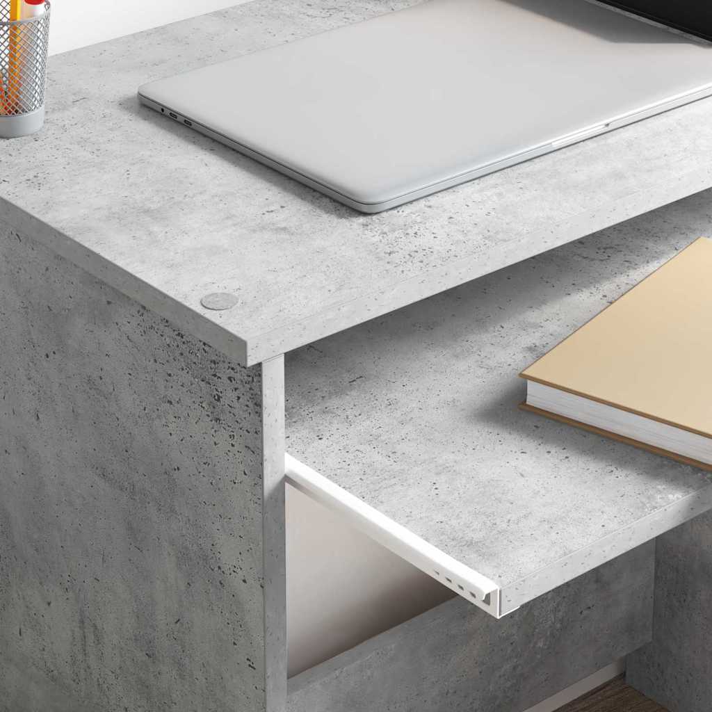 Bureau met lade Beton Grijs 120,5 x 44 x 88,5 cm Bewerkt hout is nu te koop bij PeponiXL, paradijselijk wonen!