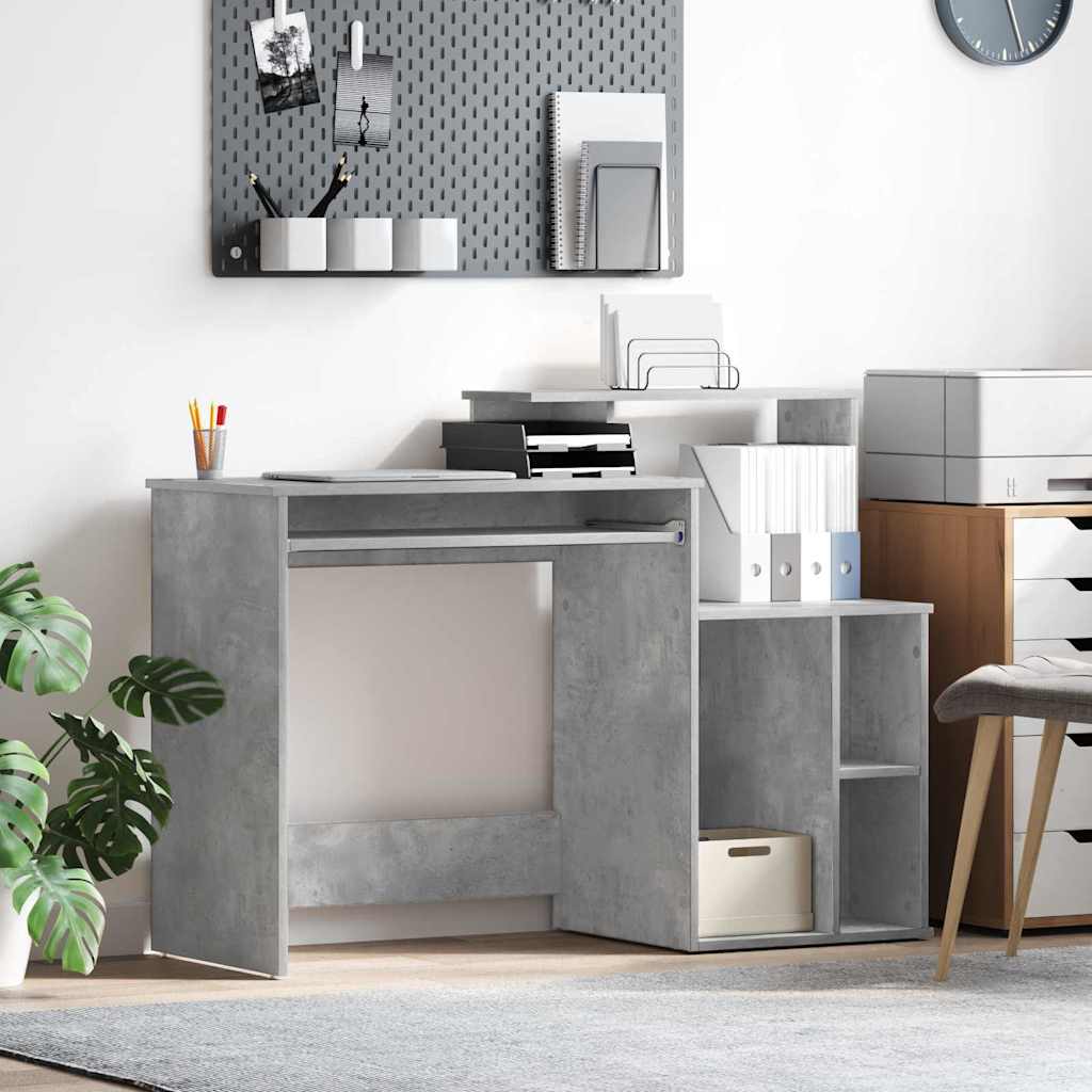 Bureau met lade Beton Grijs 120,5 x 44 x 88,5 cm Bewerkt hout is nu te koop bij PeponiXL, paradijselijk wonen!