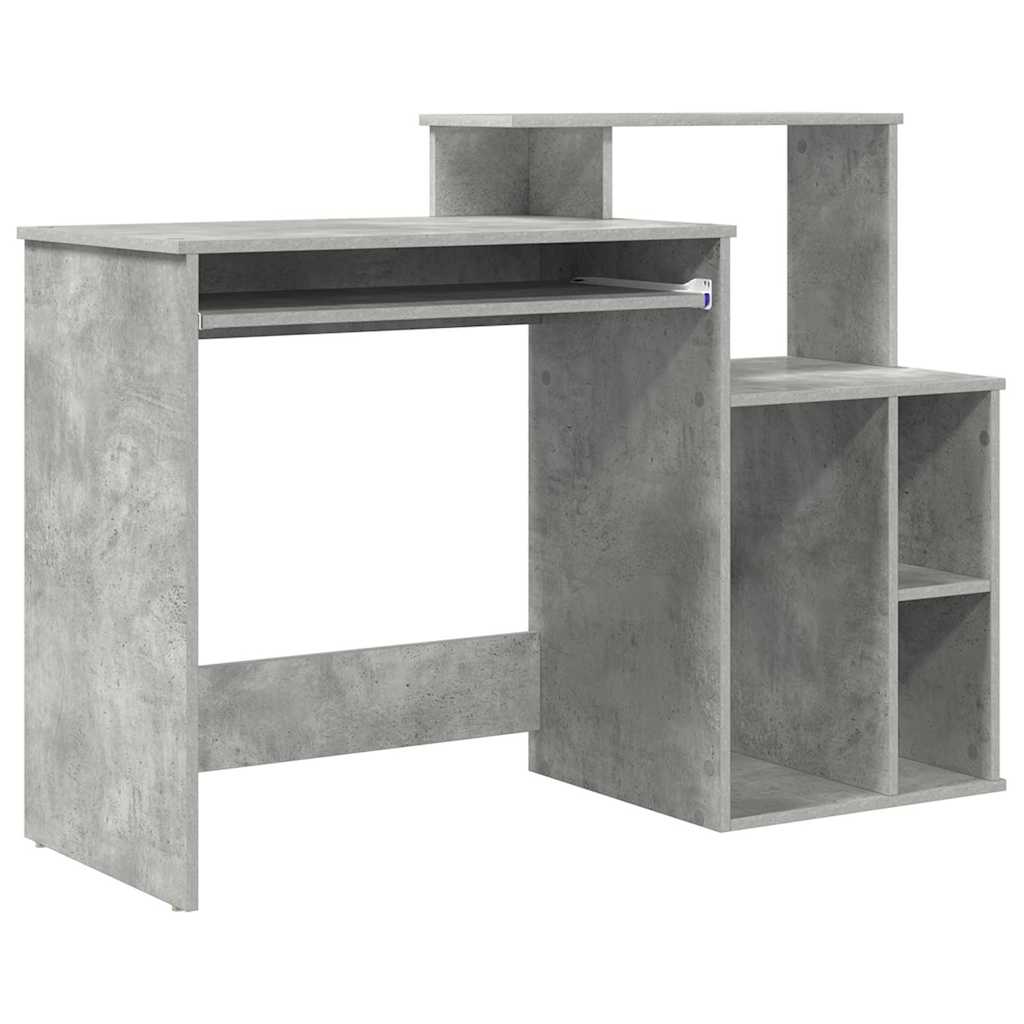Bureau met lade Beton Grijs 120,5 x 44 x 88,5 cm Bewerkt hout is nu te koop bij PeponiXL, paradijselijk wonen!