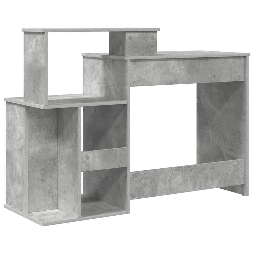Bureau met lade Beton Grijs 120,5 x 44 x 88,5 cm Bewerkt hout is nu te koop bij PeponiXL, paradijselijk wonen!
