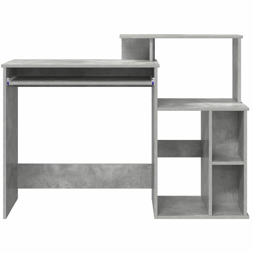 Bureau met lade Beton Grijs 120,5 x 44 x 88,5 cm Bewerkt hout is nu te koop bij PeponiXL, paradijselijk wonen!