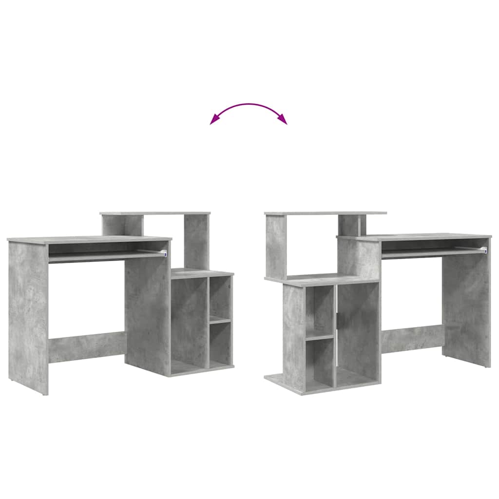 Bureau met lade Beton Grijs 120,5 x 44 x 88,5 cm Bewerkt hout is nu te koop bij PeponiXL, paradijselijk wonen!