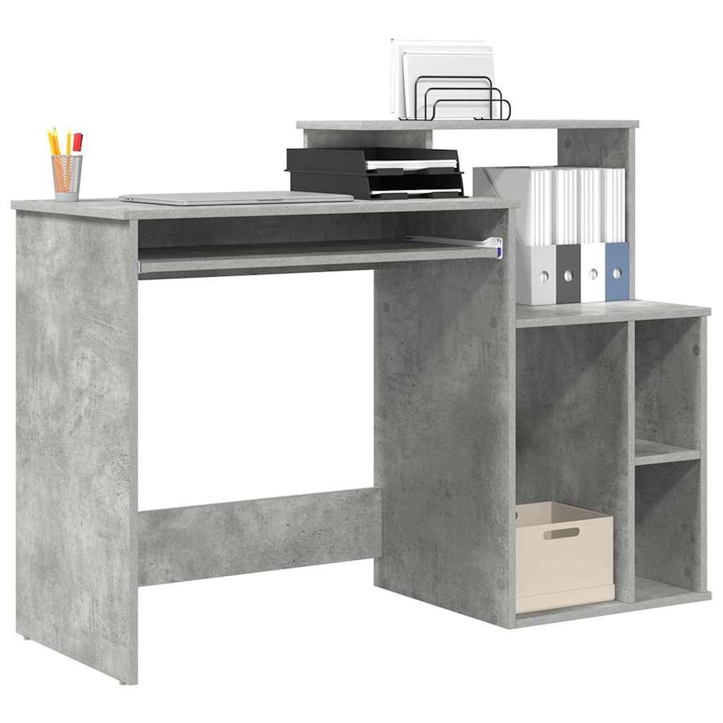 Bureau met lade Beton Grijs 120,5 x 44 x 88,5 cm Bewerkt hout is nu te koop bij PeponiXL, paradijselijk wonen!