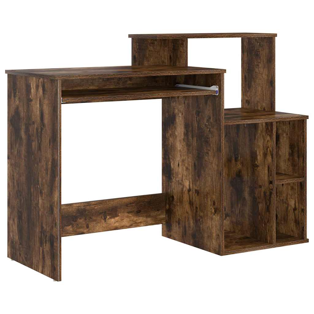 Bureau met lade Gerookt eiken 120,5 x 44 x 88,5 cm Bewerkt hout is nu te koop bij PeponiXL, paradijselijk wonen!