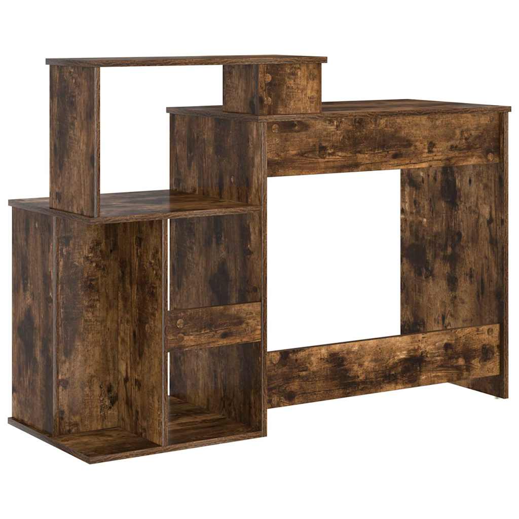 Bureau met lade Gerookt eiken 120,5 x 44 x 88,5 cm Bewerkt hout is nu te koop bij PeponiXL, paradijselijk wonen!