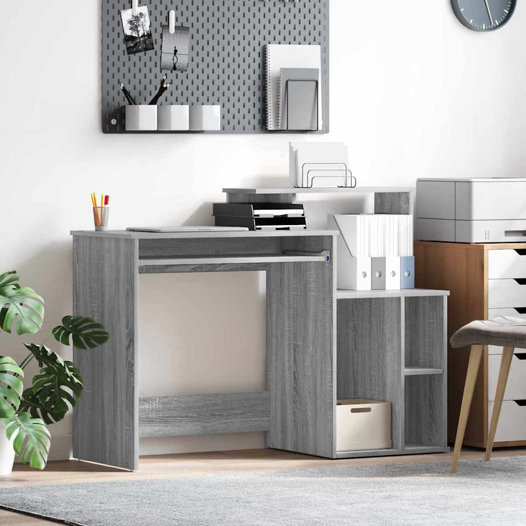 Bureau met lade Grijs Sonoma 120,5 x 44 x 88,5 cm Bewerkt hout is nu te koop bij PeponiXL, paradijselijk wonen!