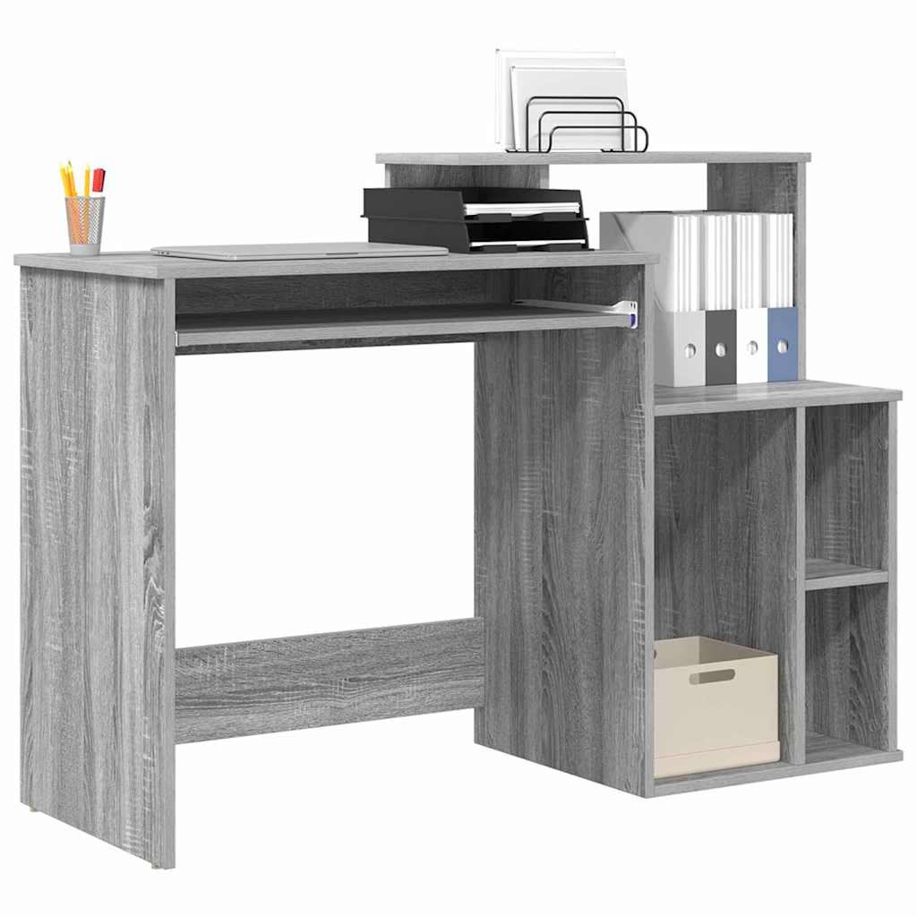 Bureau met lade Grijs Sonoma 120,5 x 44 x 88,5 cm Bewerkt hout is nu te koop bij PeponiXL, paradijselijk wonen!