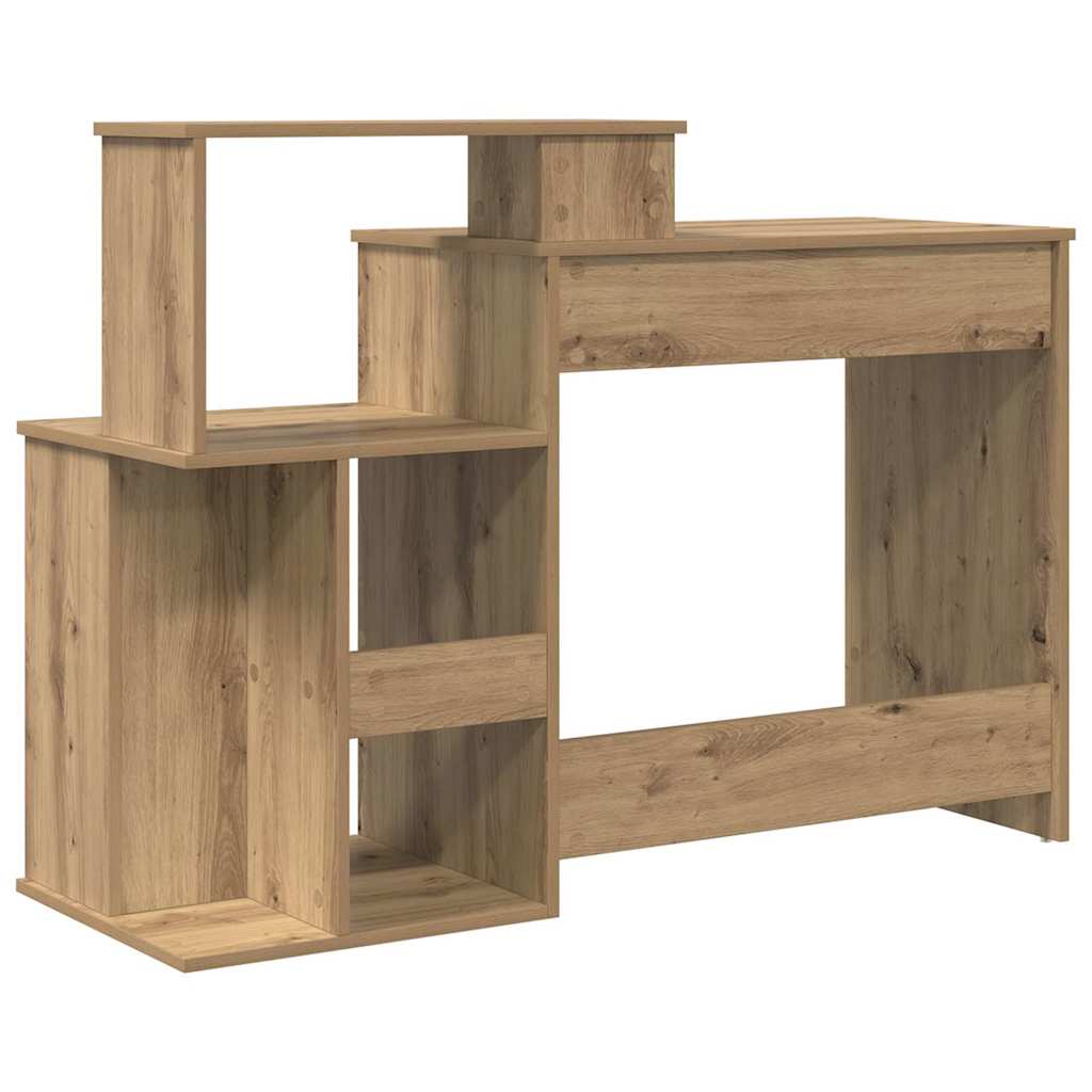 Bureau met lade Artisan Eiken 120,5 x 44 x 88,5 cm Bewerkt hout is nu te koop bij PeponiXL, paradijselijk wonen!