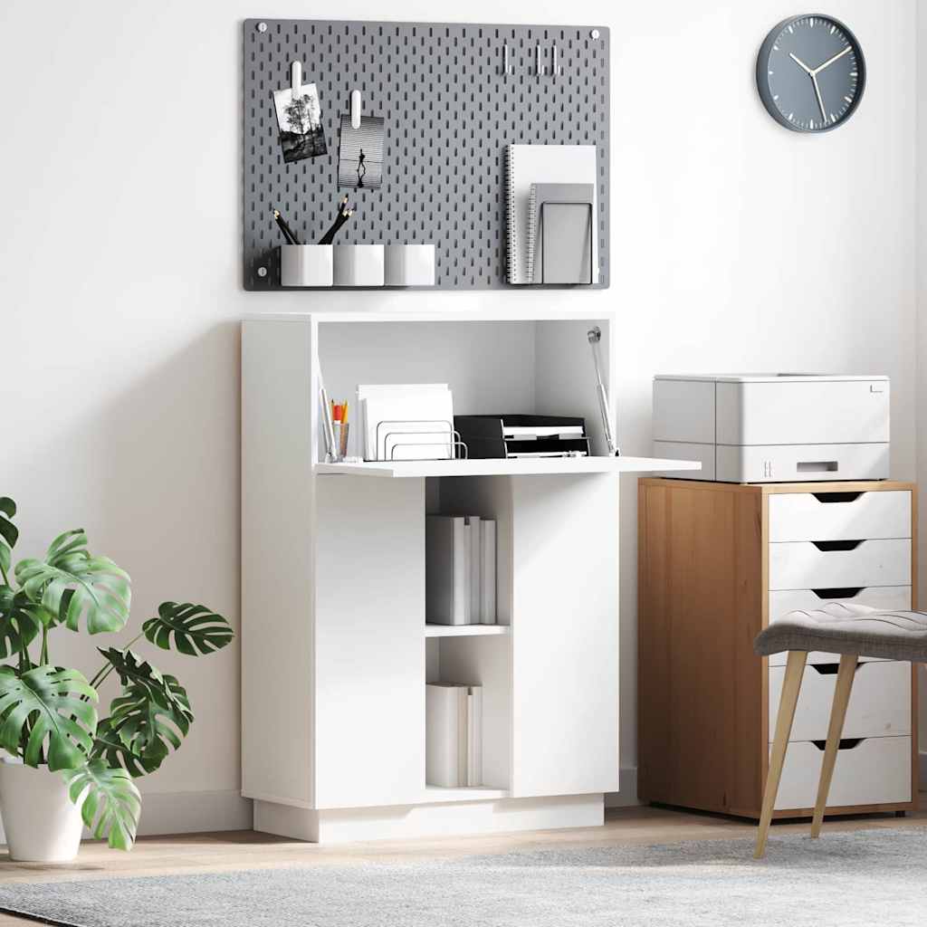 Bureau met plank Wit 71,5 x 31,5 x 106,5 cm Bewerkt hout is nu te koop bij PeponiXL, paradijselijk wonen!